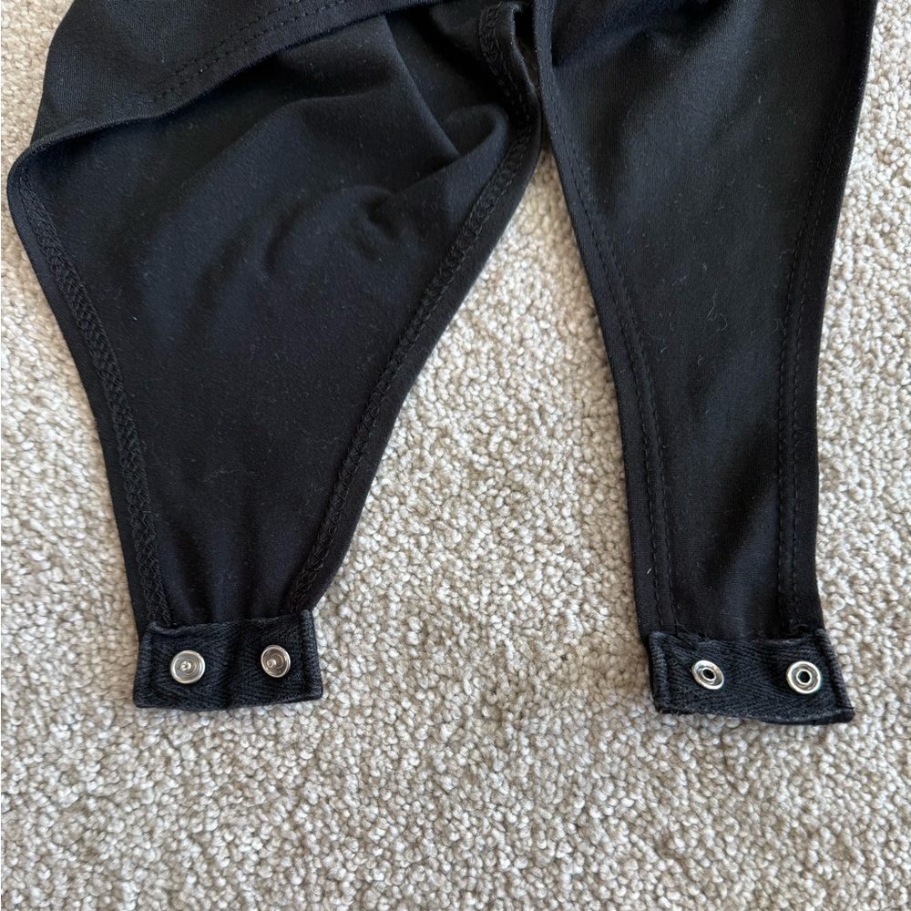 Gaze Black Bodysuit Small Sleeveless High Neck Snap Closure Basic Stretch - Picture 4 of 4